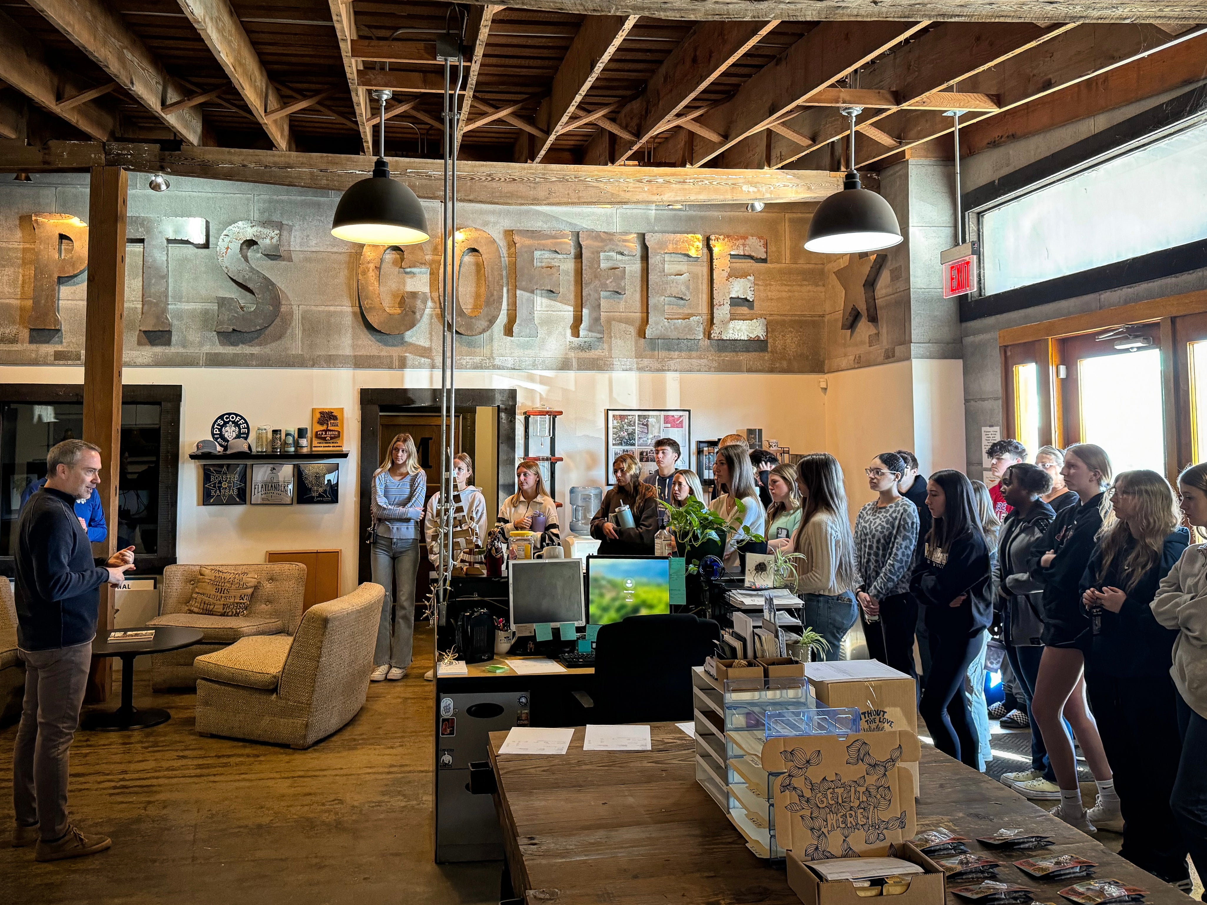 WRHS Business Students Visit PT's Roasting Co. – PT's Coffee